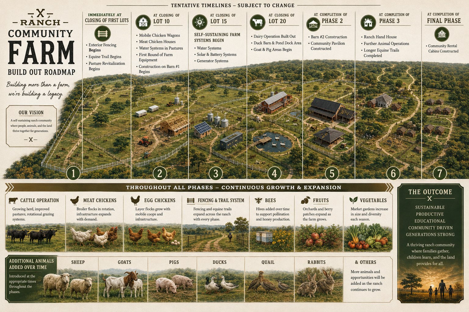 Community Farm build-out timeline graphic